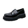 Men's Black Platform Height-Boosting Loafers - Loafer Lane