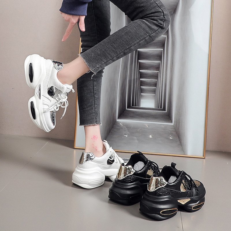 Women's Fashion Wedge Sneakers - Thick Bottom Vulcanized Shoes - Loafer Lane