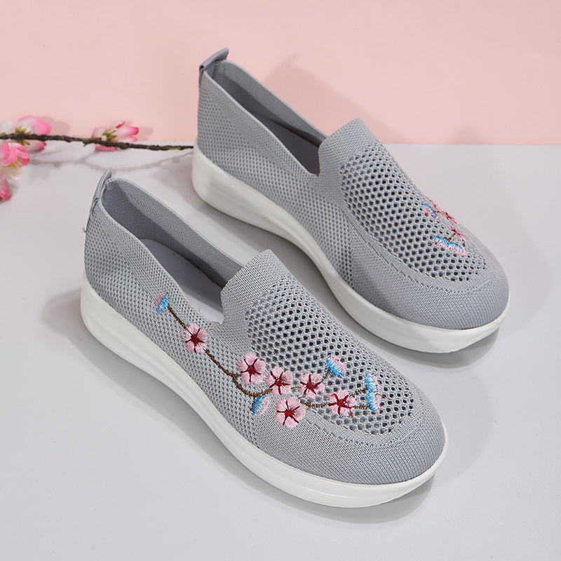 Women’s Flower Embroidery Loafers - Breathable Mesh Flats - Loafer Lane