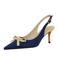 Women's Pointed Toe Hollow High Heels - Woven Stiletto Shoes - Loafer Lane