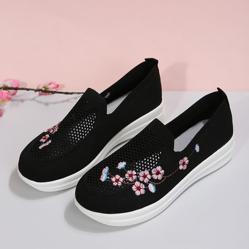 Women’s Flower Embroidery Loafers - Breathable Mesh Flats - Loafer Lane