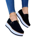 Zipper Flat Shoes - Slip-On Platform Loafers for Women - Loafer Lane